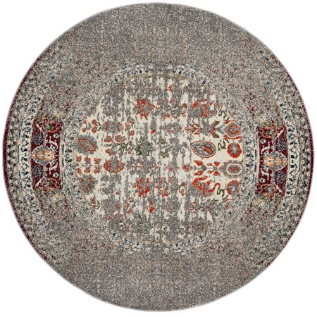 Safavieh Monaco Round Area Rug, Grey and Ivory - 6 ft.-7 in. x 6 ft.-7 in. MNC208T-7R